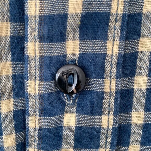 Vintage Levi's Blue Cream Gaze Button Down Shirt Regular Fit Medium Casual - Picture 7 of 14